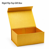 Boîte cadeau rigide étanche à couvercle rabattable doré, gaufrage, pré-collée, pliable, pour emballage de cosmétiques, bijoux, coffrets cadeaux, personnalisable