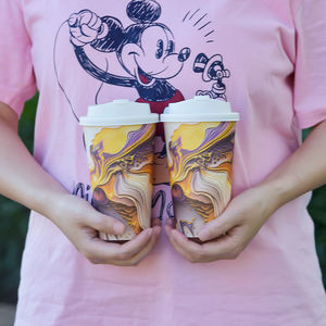 Custom 500ml Clear Frosted Disposable PP Injection Cup Single Wall Design <strong>IML</strong> <strong>Label</strong> Printed Fun+ Cold Hot Boba Milk Tea 90mm - Product Image 6