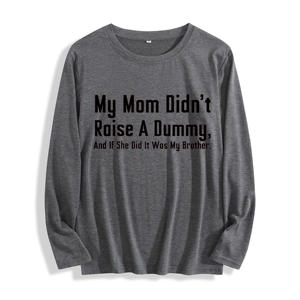 Camiseta de manga larga 100% algodón "My Mom Didn't Raise A Dummy Brother Joke Graphic", multicolor - Product Image 2