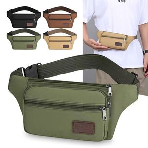 Sac banane vintage en toile grande capacité pour hommes et femmes, sac bandoulière zippé antivol et étanche pour affaires et sport, vente en gros - Product Image 2