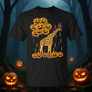 T-shirt de costume de girafe d'Halloween pour enfants et hommes, imprimé animal de zoo, chemise de fête d'Halloween - Product Image 3