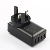 Chargeur USB 4 ports 40W PD3.0, bloc de charge rapide, 2 USB-C, 2 USB-A, adaptateur mural fin, prise US/UK/EU pour iPhone, Samsung, Android
