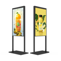 Pantalla Digital Publicitaria de Doble Cara Ultrafina para Tiendas, de 55 Pulgadas, 3000 Nits, Alto Brillo, para Menús