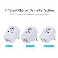 Adaptador de Enchufe Tipo E/F Worldplug, 10A, 3 USB, Habilitado para SDK, Convertidor de Enchufe Europeo DE con Tecnología NFC