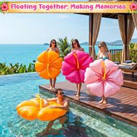 76x22cm Aufblasbare Hibiskus-Blumen-Poolliege für Kinder & Erwachsene – Hawaiianische Deko-Pool-Liege für Schwimmen, Strand & Luau-Feiertage