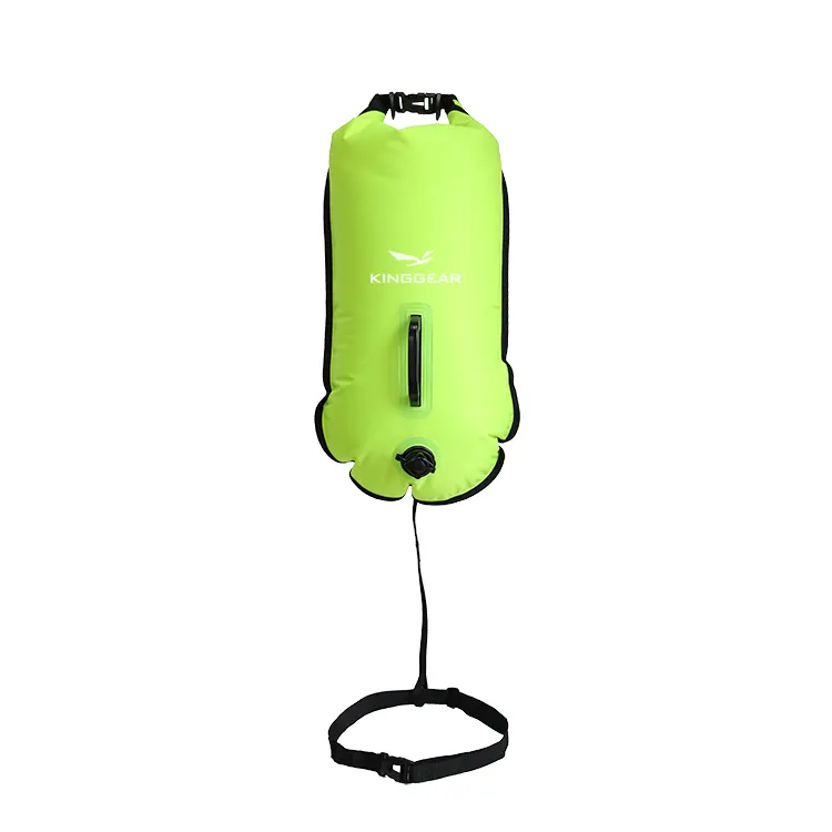 Custom color Inflatable PVC Floating Dry Bag Open Water Pull Swimming Buoy