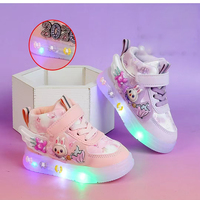 Chaussures lumineuses pour enfants, motif dessin animé, souples, résistantes, en PVC, amorties, flexibles, pour l'extérieur, décontractées, nouvelles chaussures de princesse