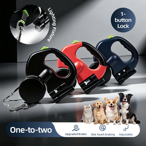 Laisse de traction rétractable automatique double pour chiens Pets One Drag Two, anti-emmêlement, pour chiens de petite et moyenne taille - Product Image 6