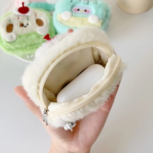 Lindo estilo Ins <span class=keywords><strong>alforja</strong></span> esponjosa auricular bolsa de felpa auriculares inalámbricos diseño bolsa dibujos animados llave moneda auricular bolsa de almacenamiento - Product Image 2