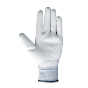 Venta caliente de alta calidad <span class=keywords><strong>PU</strong></span> Guantes recubiertos de Palma 13G Guantes de trabajo de nylon de poliéster blanco con revestimiento de <span class=keywords><strong>PU</strong></span> blanco - Product Image 4