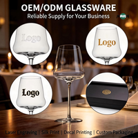 Verres à vin en cristal Josephine faits à la main, style allemand, sans plomb, pour la maison, les fêtes, les mariages, avec logo, boîte cadeau
