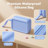 Porte-monnaie rectangulaire en silicone personnalisé avec logo, grand porte-cartes, petite pochette à monnaie, pochette à clés, étui pour écouteurs, sac de rangement pour documents d'identité, idéal pour les voyages
