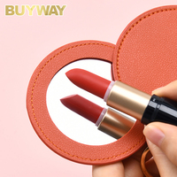 Miroir de poche compact en cuir PU personnalisé, rond, 8 cm, miroir de maquillage pliable, petit miroir de voyage, cadeau de beauté, fabricant