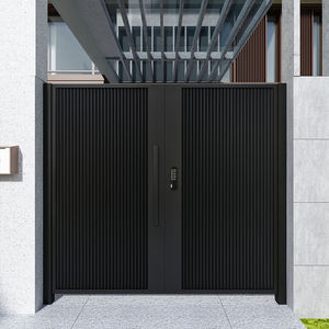 Porte de jardin extérieure double en alliage d'aluminium, fer et acier inoxydable, nouveau style chinois, simplicité moderne, pour cour et villa, facile à installer - Product Image 3
