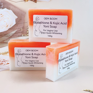 Vendita calda all'ingrosso di igiene femminile sapone Yoni glutatione e acido <span class=keywords><strong>Kojic</strong></span> infuso sbiancante vaginale sapone per la pulizia - Product Image 1