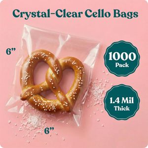 Sacs en cellophane transparents auto-adhésifs 6x6 pour l'emballage des produits de boulangerie, paquet de 1000 - Product Image 2