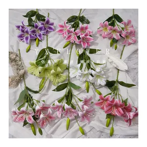 3d 4 4 עור קטן חבצלות סלון אגרטל פרחים מזויפים קישוטים קישוט צילום עיטור צלב גבול הסיטונאי