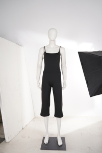 Women’s Black Spaghetti Strap <b>Jumpsuit</b> Slim Fit Sleeveless Wide Leg Cropped Pants Casual Stretch Romper Summer <b>Lounge</b> Outfit - Product Image 6