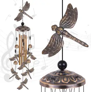 Gift Libel Wind Klokkenspel Outdoor Windgong Tuin Decor Libel Bronzen Metalen Wind Klokkenspel Vintage Herdenking Wind Klokken