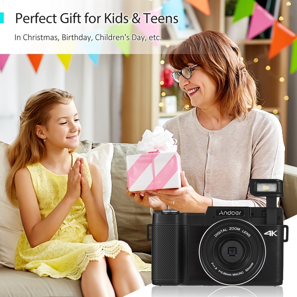 Appareil Photo Numérique Compact 4K 48MP - Zoom 16x Écran 2,4 - Enfant Débutant Cadeau - Andoer Appareil Photo Numérique Compact 4K 48MP - Zoom 16x Écran 2,4 - Enfant Débutant Cadeau - Andoer