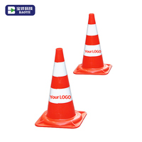 Cônes de signalisation routière professionnels Baoye de 50 cm en PVC orange avec bandes réfléchissantes prismatiques haute intensité pour la sécurité et la visibilité