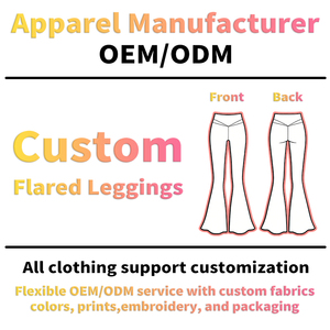 OEM Custom Logo High Waist Yoga Flare Pants <strong>Women</strong> Leggings Bootcut Split Hem Contrast Trim Private Label Wholesale Activewear - Product Image 2