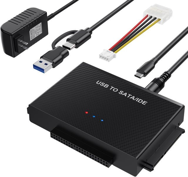 Hard Drive Reader IDE SATA to USB 3.0 Adapter Type C External Data Ultra Recovery Converter Kit for 2.5 3.5 HDD SSD Disk 5.25