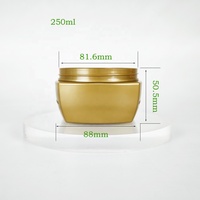 Pot cosmétique carré en PET de 250 ml, crème pour le visage, lotion, écran solaire, conteneur avec bouchon à vis, or, 2000 Synpak, impression personnalisée