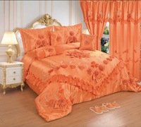 Ensemble de literie de luxe de style américain, 10 pièces, ensemble de couette de mariage, ensemble de couette de mariage taille king avec rideaux assortis
