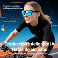 Lunettes de cyclisme intelligentes avec traduction IA, plus de 100 langues, audio HIFI en temps réel, lunettes de vélo