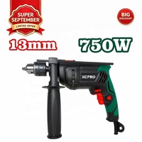 Perceuse à percussion électrique filaire multifonction 750W, double mode, marteau perforateur, capacité de perçage maximale 13mm, vitesse variable, OEM