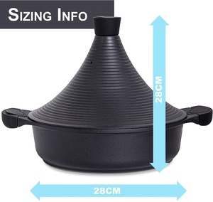 Pot à <span class=keywords><strong>tajine</strong></span> 28cm <span class=keywords><strong>Plat</strong></span> marocain en fonte d'aluminium antiadhésif pour la cuisine domestique Revêtement antiadhésif - Product Image 4