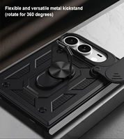 Coque de téléphone style fenêtre avec protection coulissante pour appareil photo, support magnétique et antichoc pour iPhone Duo – Vente en gros