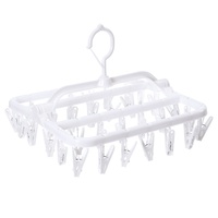 Séchoir à chaussettes pliable en plastique, multi-clip, spécial vêtements de bébé, pour dortoir, balcon, sous-vêtements, avec pinces à chaussettes sans couture