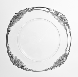 13 pouces <span class=keywords><strong>pas</strong></span> <span class=keywords><strong>cher</strong></span> en gros <span class=keywords><strong>table</strong></span> récif acrylique plastique argent rose or bord clair plaques de présentation décoration de mariage pour le dîner - Product Image 2