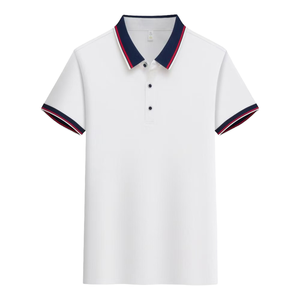 Camiseta de manga corta antiarrugas con cuello de polo para hombre, camiseta de poliéster y algodón con logotipo mejorado, bordado de tela de algodón y poliéster - Product Image 4