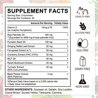 SOLOTREE Custom LOGO Saw Palmetto Softgels 300 stuks 4000mg Equivalent Voedingssupplement voor Mannen Urineweg Gezondheid Ondersteuning