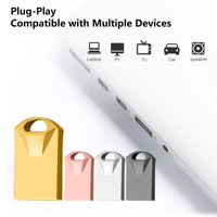 Flashdisk logam Super Mini, USB 3.0/2.0 Flash Drive baru 64GB 32GB 16GB 8GB 4GB 2GB