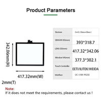 Écran tactile capacitif personnalisé à bords fins de 19 pouces, panneau tactile capacitif projeté interactif OEM ODM