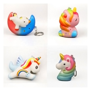 Cao Cấp Pu Unicorn <span class=keywords><strong>Squishy</strong></span> Keychain Thiết Lập 3D Nổi Đám Mây Thiết Kế 100 + Ép Hoàn Hảo Bàn Văn Phòng Bạn Du Lịch Chàng Trai Cô Gái - Product Image 4