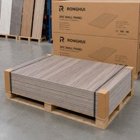 Panel Dinding SPC 5mm Bubuk Batu Kepadatan Tinggi Tahan Air Tahan Api Inti Kaku Papan Interior untuk Dekorasi Villa Modern