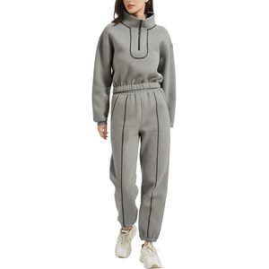 Womens <b>Sweat</b> <b>Set</b> Fleece 2 Piece Outfit Half Zip Pullover Sweatshirt Joggers Tracksuit <b>Sets</b> - Product Image 3