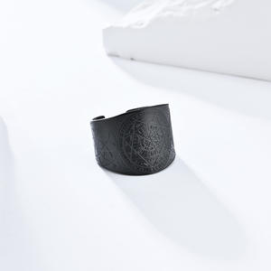 Punk Retro titanio Acero inoxidable Solomon <span class=keywords><strong>Kabala</strong></span> misterio siete estrellas corre anillos de tamaño ajustable para hombres joyería de roca - Product Image 4