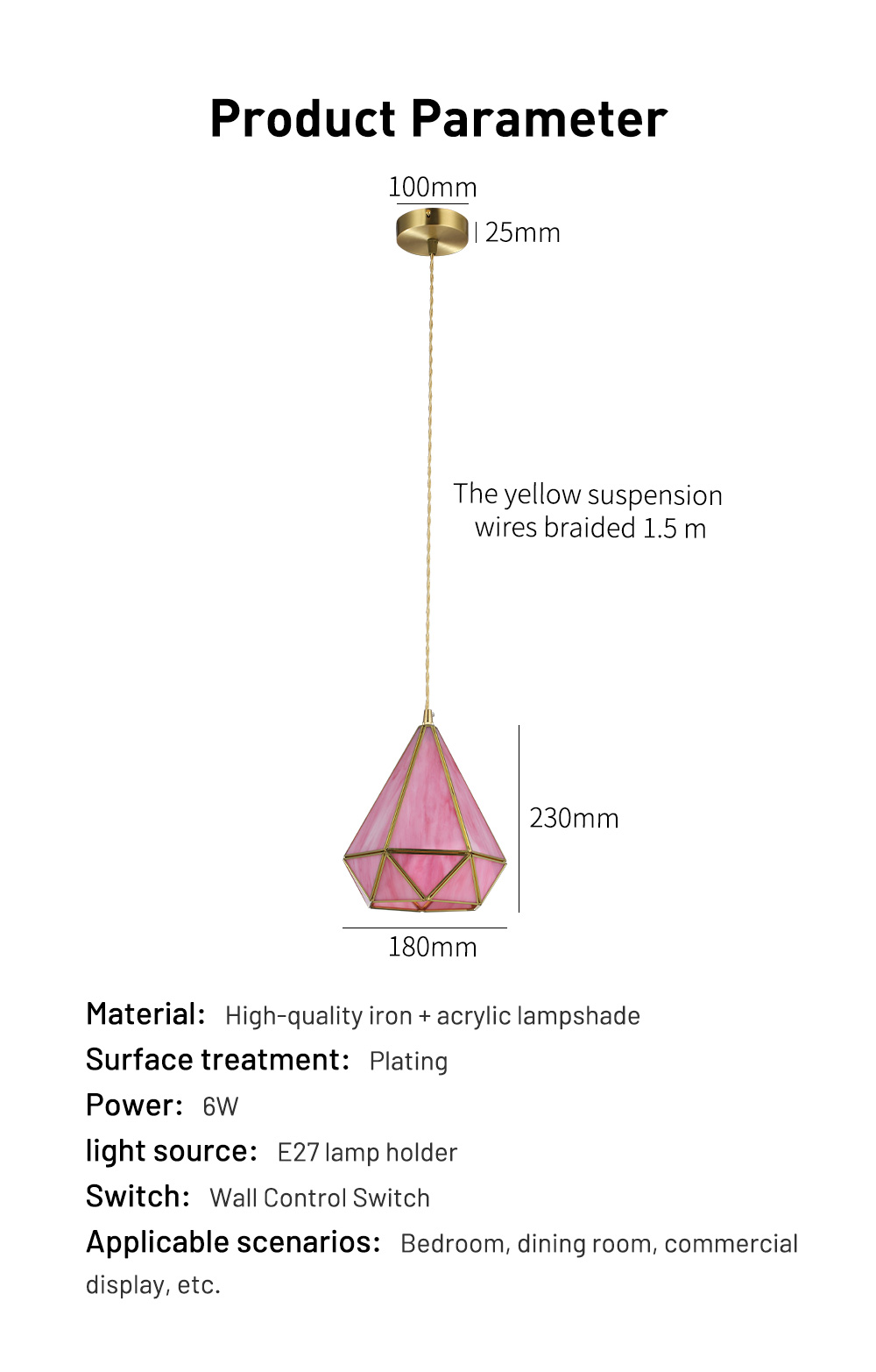 New Product Indoor Decoration Bar Study Room Restaurant Iron Chandelier Modern LED Pendant Light