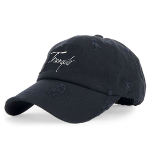 Personalizado cuero tapa de piedra lavada papá 6 panel sombreros de béisbol - Product Image 1