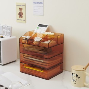 Acrylic Cosmetic Storage Box Desktop Organizer With <b>Drawers</b> For <b>Makeup</b> And Stationery - Product Image 2