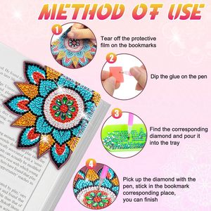 Kit de manualidades de marcapáginas de cuero con arte de cuentas y diamantes de imitación para adultos, para fiestas de manualidades nocturnas - Product Image 5