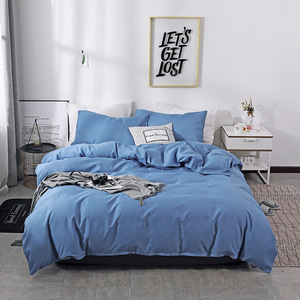 Modernes Wirtschaftliches Bettbezug-Set 100% Mikrofaser Gewaschenes Polyester Einfarbig Weich und Atmungsaktiv King-<span class=keywords><strong>Size</strong></span> Bettdeckenbezug-Set - Product Image 3