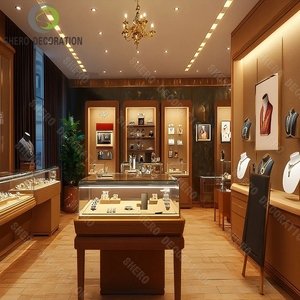 ตู้โชว์เครื่องประดับแบบกำหนดเองสำหรับร้านขายเครื่องประดับหรูหรา ตกแต่งภายในร้านด้วยกระจกและโลหะ - Product Image 5