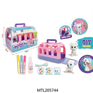 Çocuk çizim oyun Pet Graffiti yıkama oyuncaklar DIY renk boyama akın hayvan oyuncak - Product Image 3